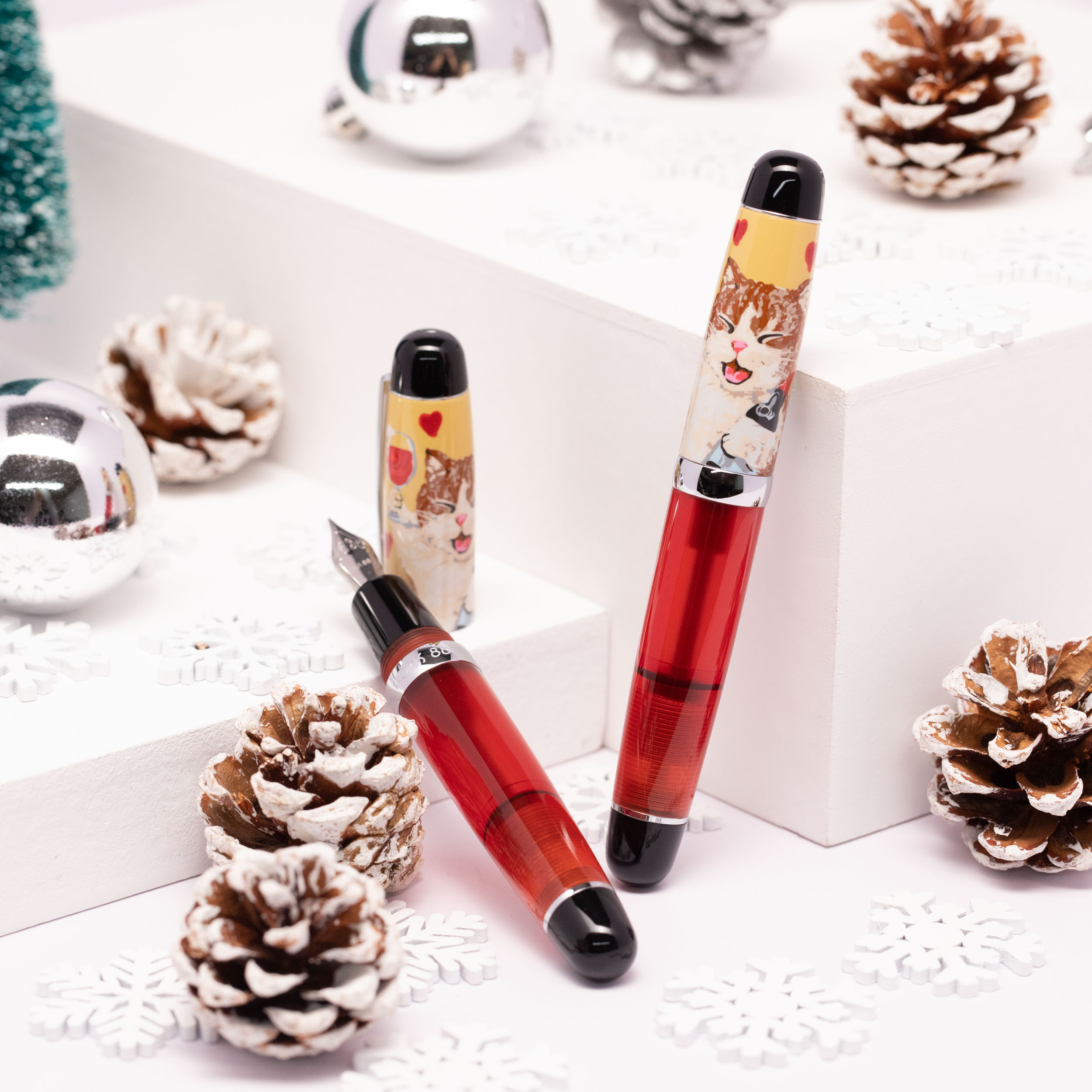 OPUS88万年筆 ミニポケットペン チアーズ キティ アイドロップ式 EF 先 Opus 88 Mini Pocket Cheer Kitty Fountain pen - Vulpen / Fountain